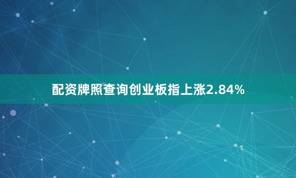 配资牌照查询创业板指上涨2.84%